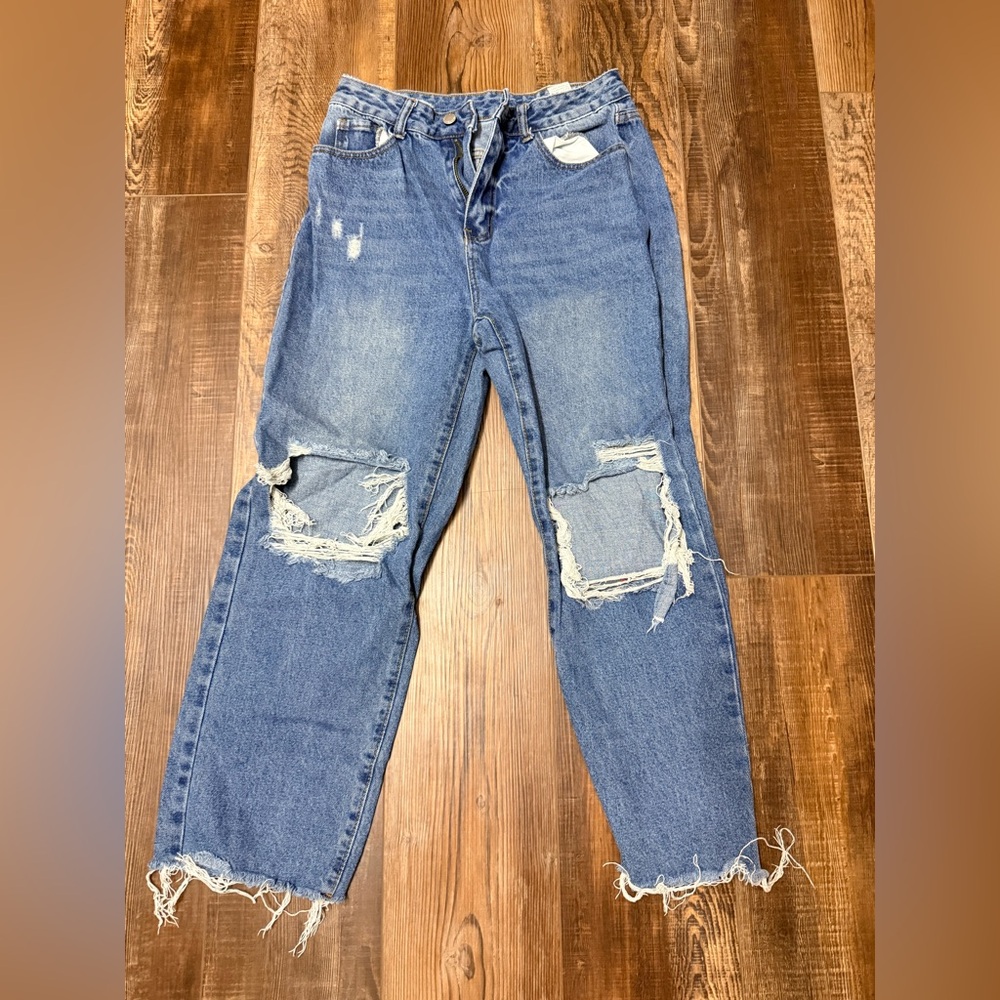 SHEIN Classic Blue Denim Pants